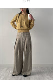 Cupid Herringbone Wide Slacks