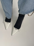 Basic knit ribbed knee socks