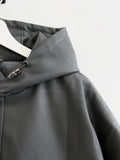 F/W Port Leather Hooded Jumper