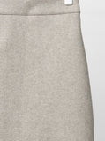 Brushed Banding Back Silt Long Skirt