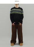 Nordic boucle pattern round knit