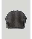 Pigment Washed Damage Ribbed Knit