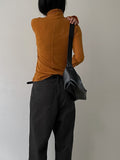 Reverse Cutting Warmer Mock Collar T-Shirt