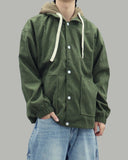 Corduroy layered hoodie jacket