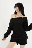 Down snap off-shoulder top