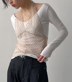 Dot See-Through Halter Neck Bustier