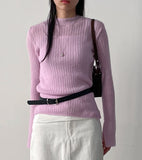 Kid Mohair Slit See-Through Knit