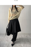 Wool Pleated Midi Skirt