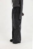 Velvet long shirring skirt