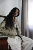 Humming Crop Leather Jacket