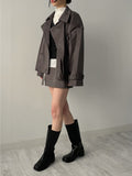Seller Suede Overfit Trench Jacket