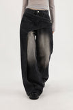 Half wrap wide denim