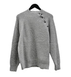 Slit semi-polar button knit