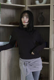 Ruched shirring half-neck top