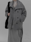 Mezz High Neck Wool Half Coat