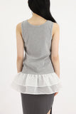 Frill layered sleeveless top