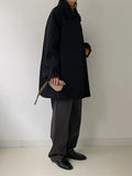 Flared Raglan Wool Half-Coat