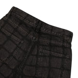 Check Black Wide Denim