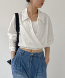 Moz Big Collar Wrap Blouse