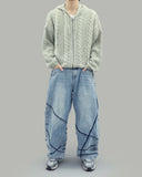 Notty Knit Hood Zip Up
