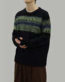 Nordic boucle pattern round knit