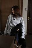 Leather Overfit Buckle Sweatshirt