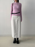 Kid Mohair Slit See-Through Knit