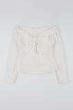 Ribbon off cotton blouse
