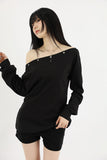 Down snap off-shoulder top