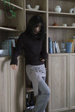 Ruched shirring half-neck top