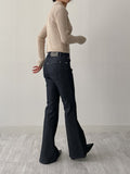 Snap Ribbed Cardigan Knit T-shirt