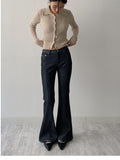 [non-fade] Selvedge Pin Tuck Long Bootcut Denim Pants