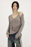 Side cotton denim pants