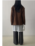 [unisex] Dart Suede Single Overfit Jacket