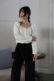 Dot pleats layer pants