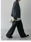 Dino Leather Loose Fit Blouson Jumper