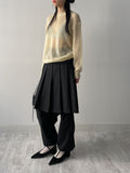 Wool Pleated Midi Skirt