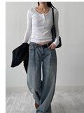 105 Low Wide Denim Pants