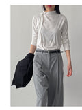 Tie Mock Neck Tee
