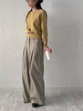 Cupid Herringbone Wide Slacks