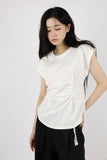 Shirring pin tuck line tee