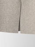Brushed Banding Back Silt Long Skirt