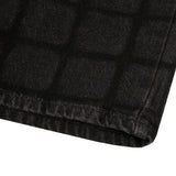 Check Black Wide Denim