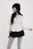 Sheath frill brushed tee