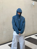Scotch line cropped hooded parka