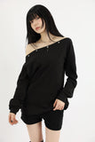 Down snap off-shoulder top