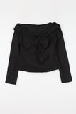Ribbon off cotton blouse