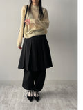 Wool Pleated Midi Skirt