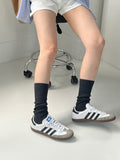 Basic knit ribbed knee socks