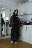 Check wool layered skirt